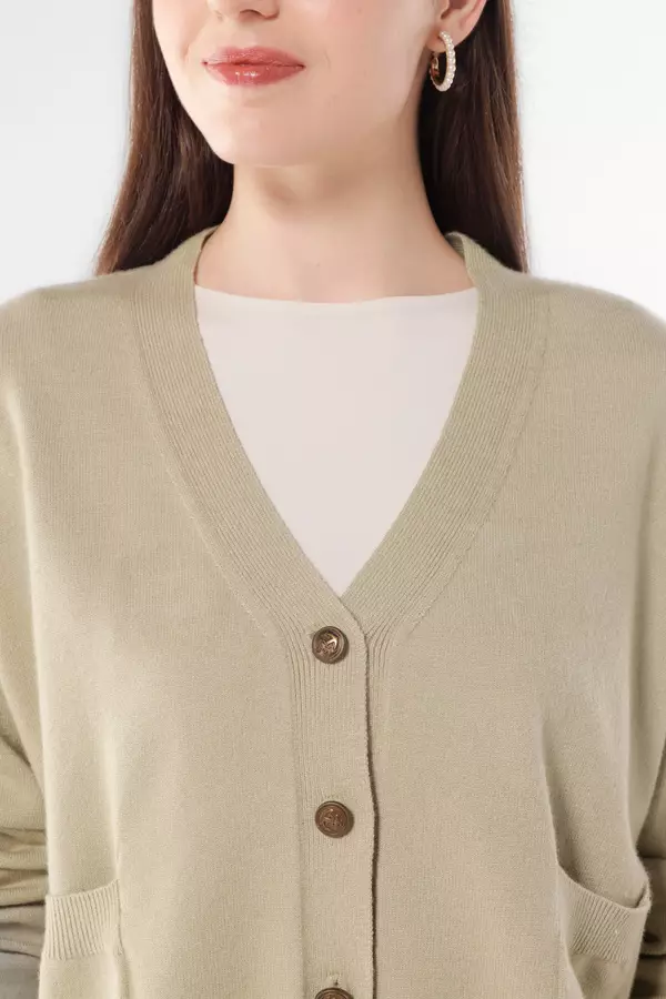 MINIMAL - Saturn - Cardigan Rajut Relaxed Fit - Green Warna Green_Dark