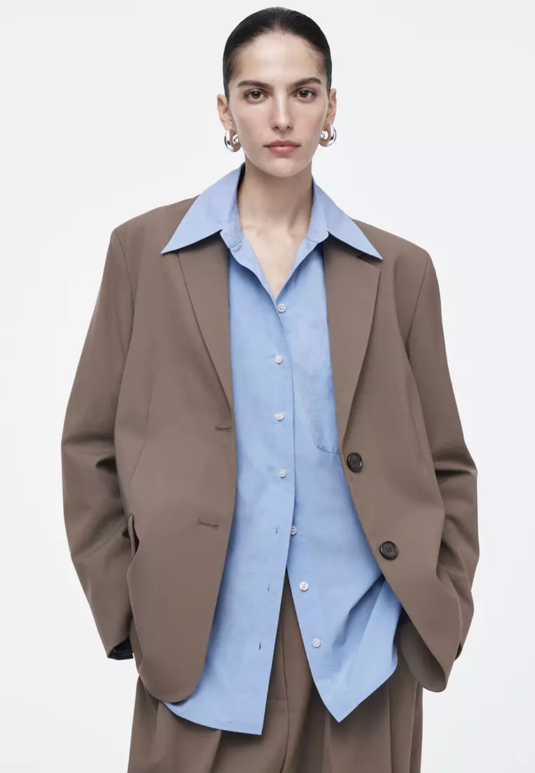 ジャケット Mm Studio Camel Wool Blend Nice Blazer Acne Studios - Relaxed fit suit jacket - Camel Beige