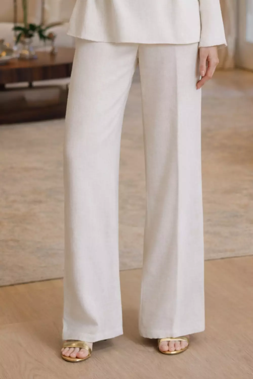 Essentials Lounge Wear Lenin Bottom Natural (Only Pants)