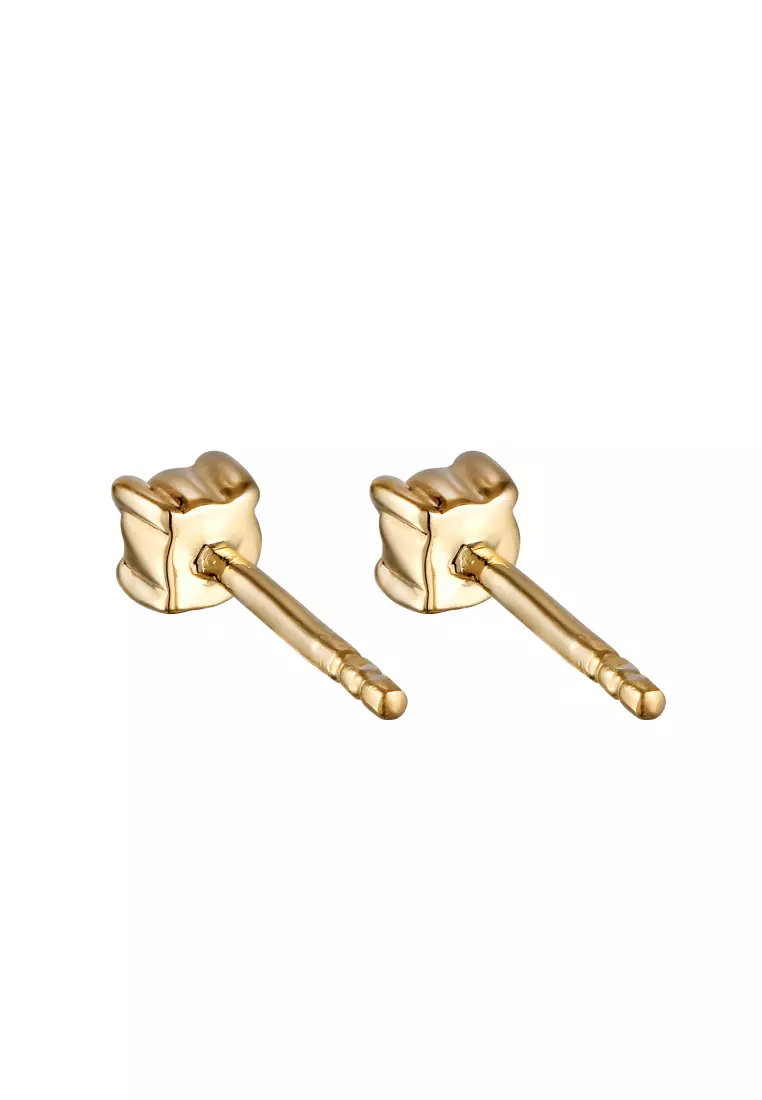 Earrings Synthetic Emerald Gold Plated