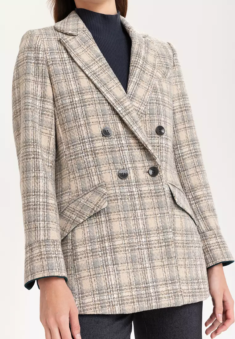 Buy Well Suited Woolen Plaid Coat 2024 Online | ZALORA Philippines