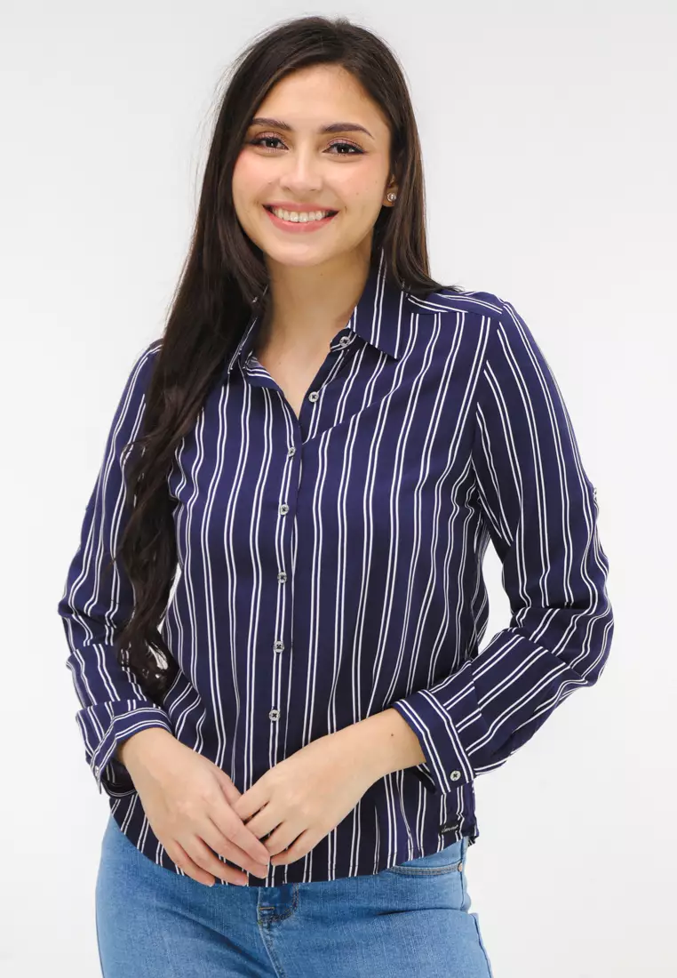 Woven Printed Rayon Long Sleeves Blouse