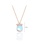 Glamorousky white 925 Sterling Silver Plated Rose Gold Fashion Temperament Crown Imitation Moonstone Pendant with Cubic Zirconia and Necklace 4EA5EAC101C9B7GS_2