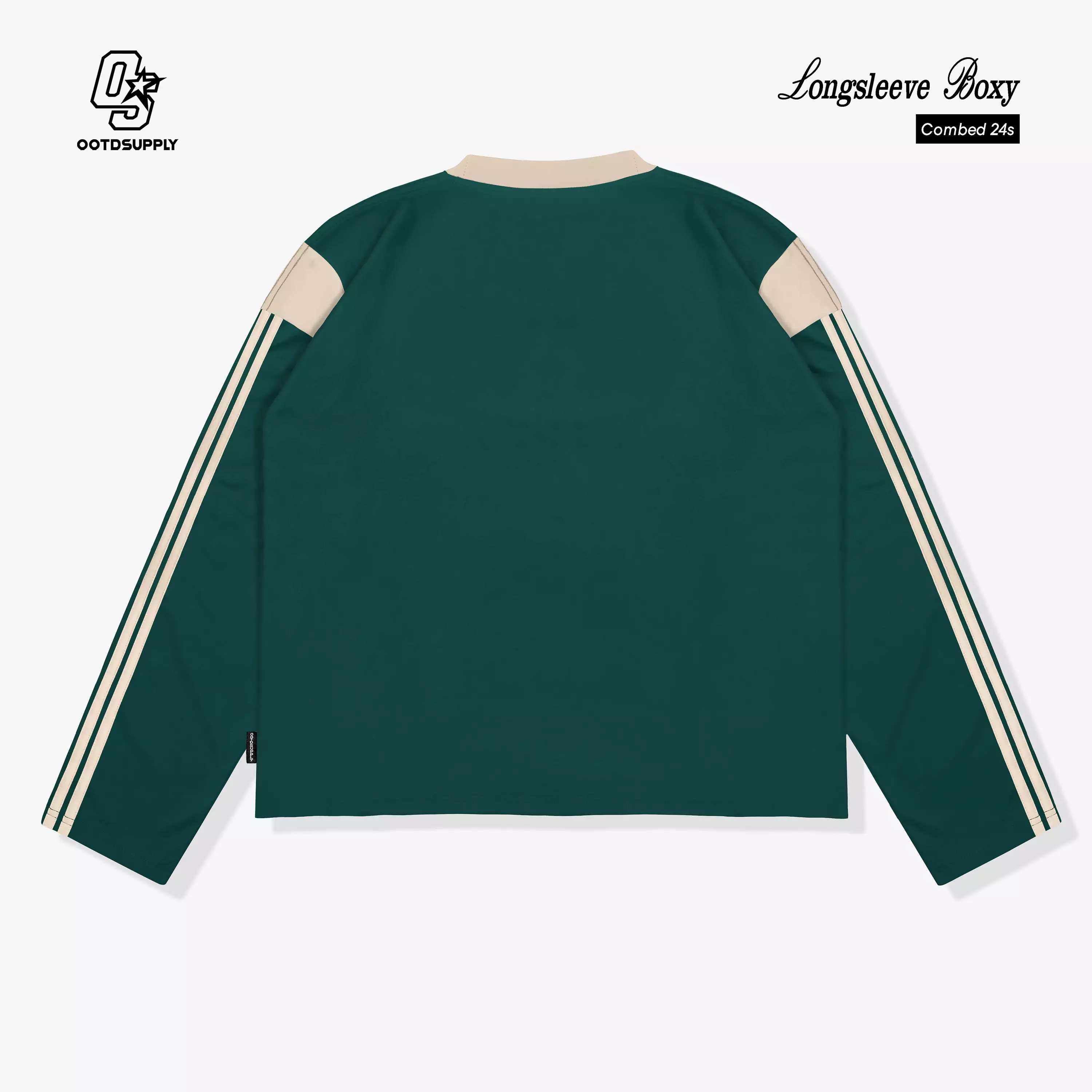 OOTDSUPPLY Longsleeve Boxy Slava Neo 24 Green Bottle l Atasan Boxy Panjang Unisex | Kaos Lengan Panjang Pria dan Wanita | LS-BX-SLA002