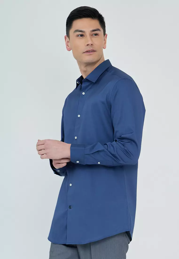 Slim Fit Textured Dress Shirt
