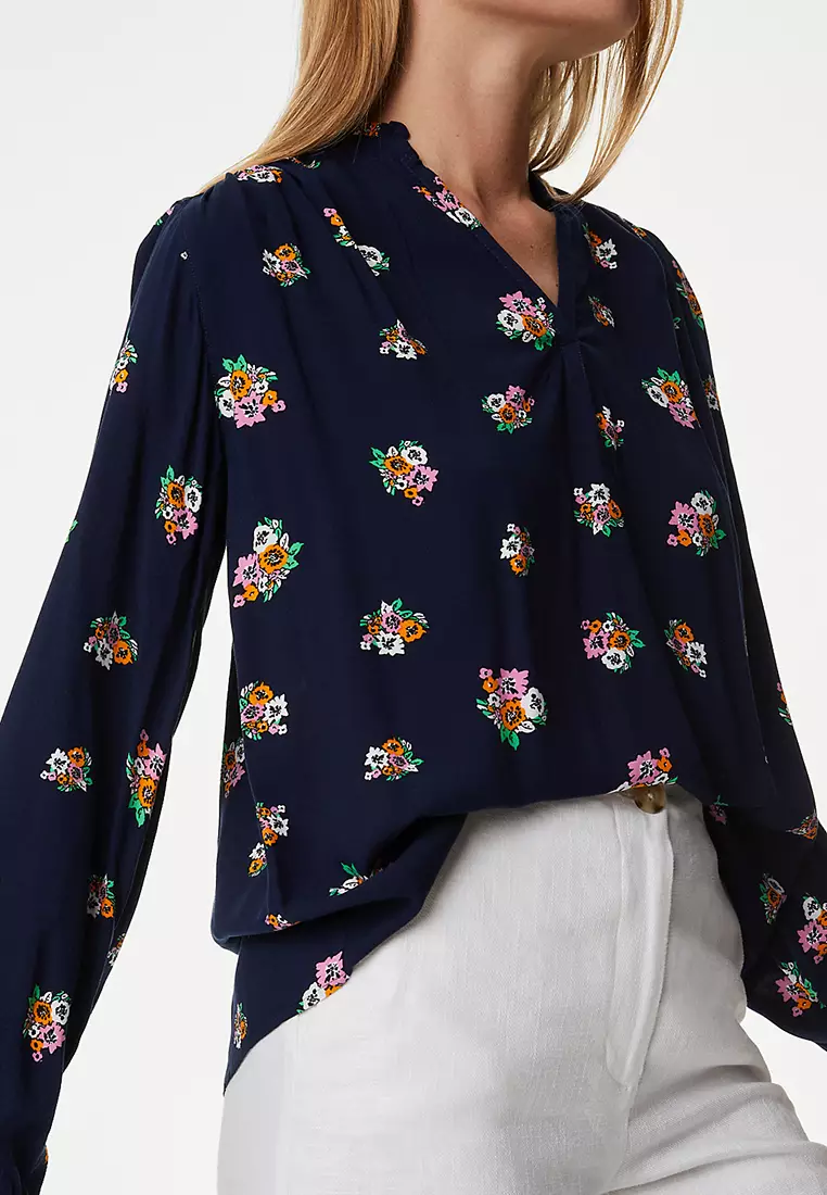 Printed Regular Fit Long Sleeve Blouse