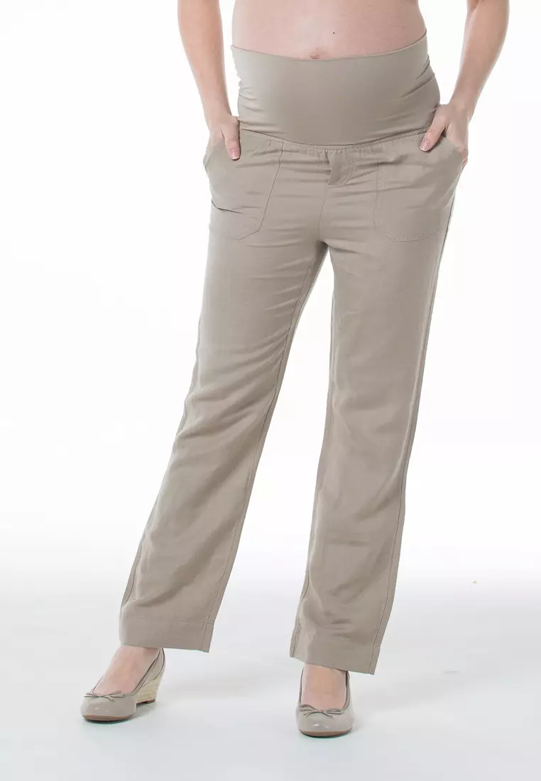 Bove by Spring Maternity Woven Maternity Pants Rayon Linen 2024, Buy Bove  by Spring Maternity Online