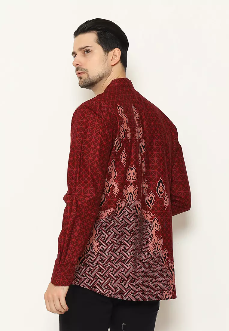 My Aksa Batik Pria Kemeja Koko Panjang Furing Axton Alma