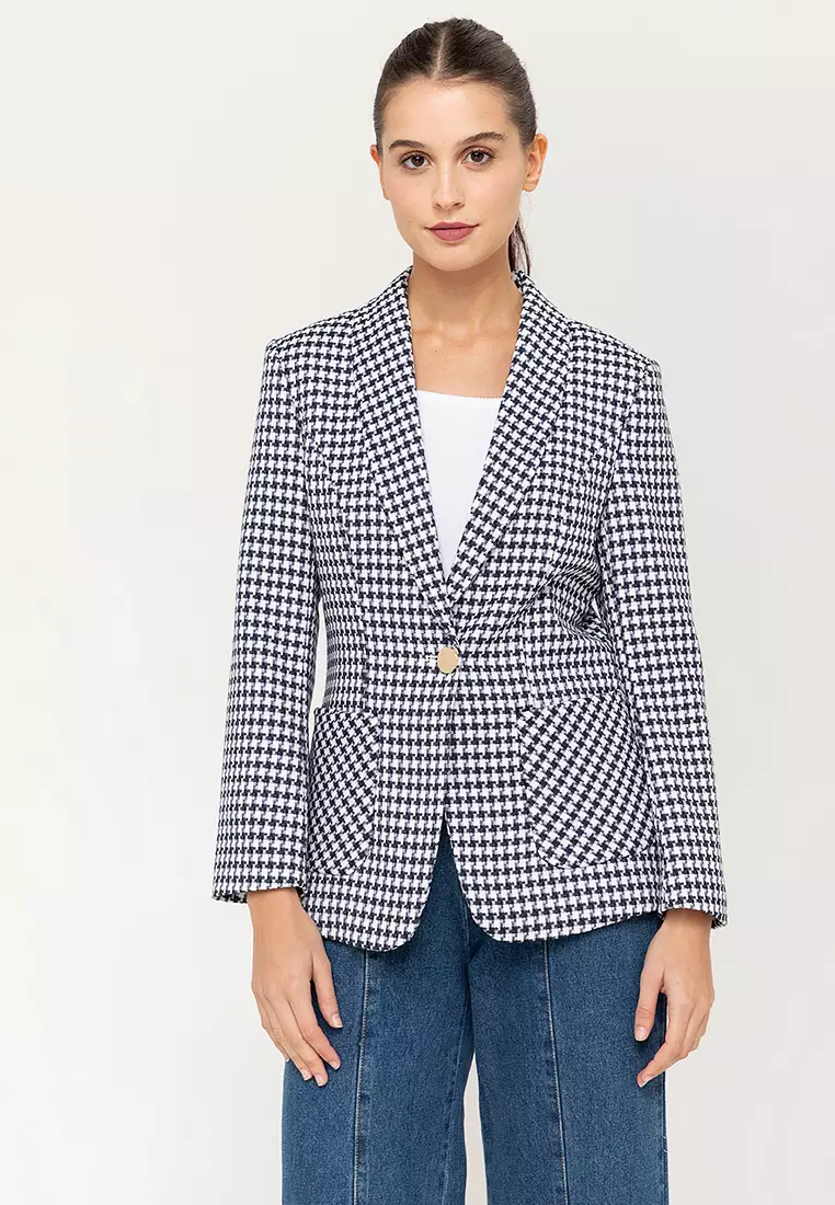 Houndstooth Blazer Jacket