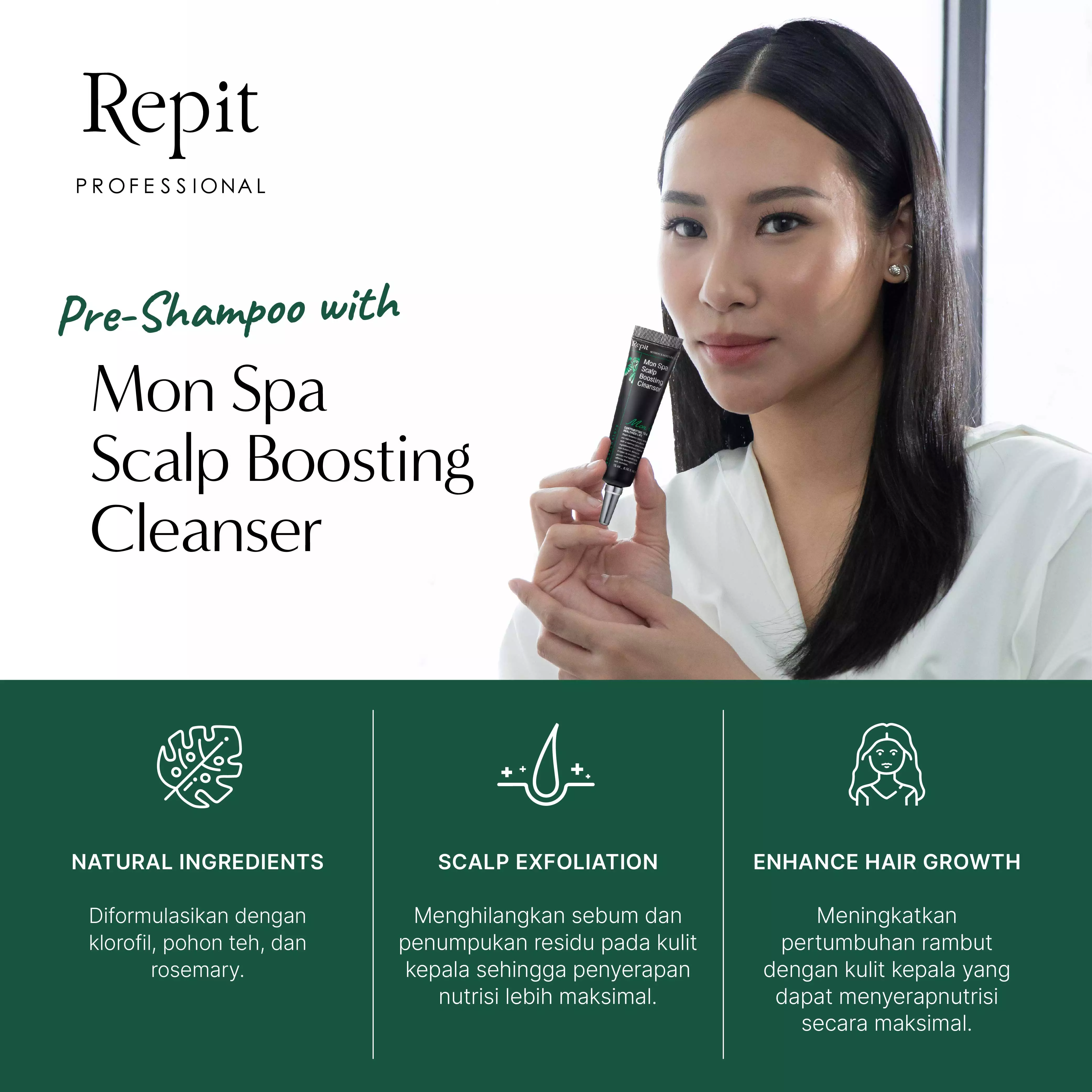 Repit Amazon Story Monspa Scalp Boosting Cleanser - Pembersih Kulit Kepala untuk Memperlancar Pertumbuhan Rambut