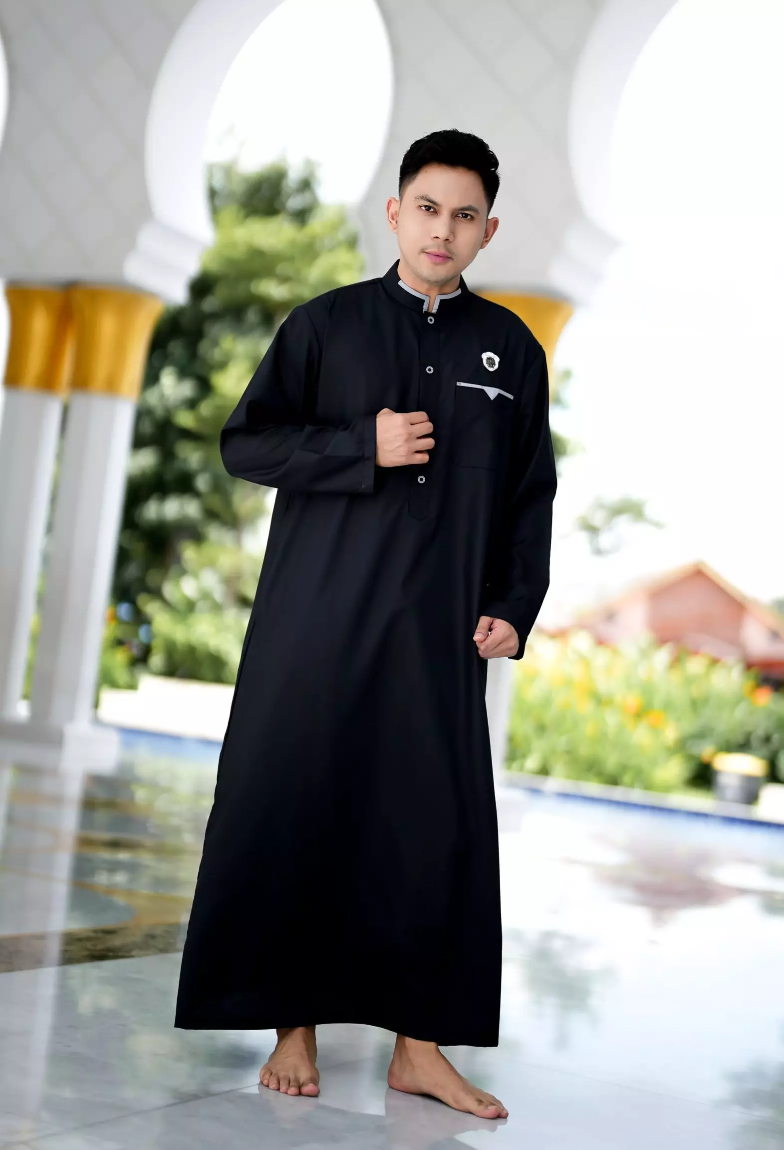 Koko Jubah Gamis Pria  Zayn Black Regular Fit