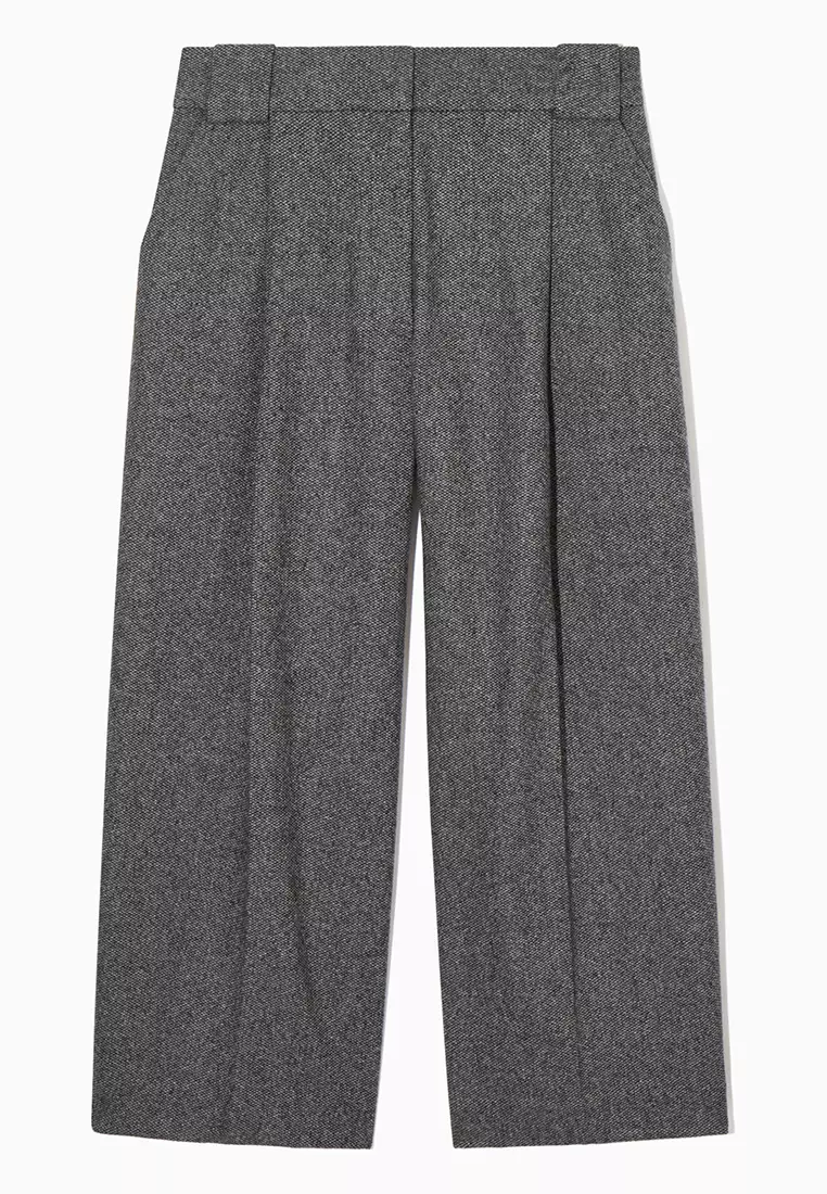 Tailored Wool-Flannel Culottes