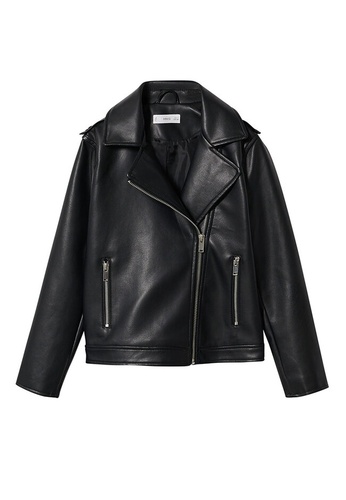 5-6 years Mango Girls Clothing Jackets Blazers Kids Leather-effect biker jacket 