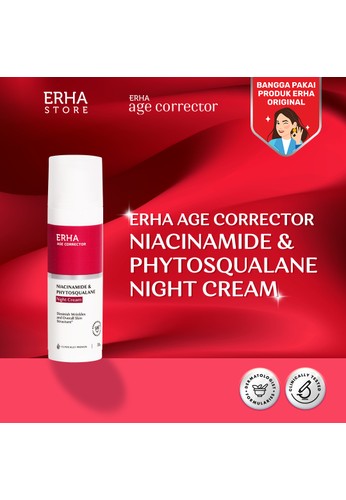 Jual Erha Erha Age Corrector Night Cream 30g Niacinamide Phytosqualane Original Zalora Indonesia