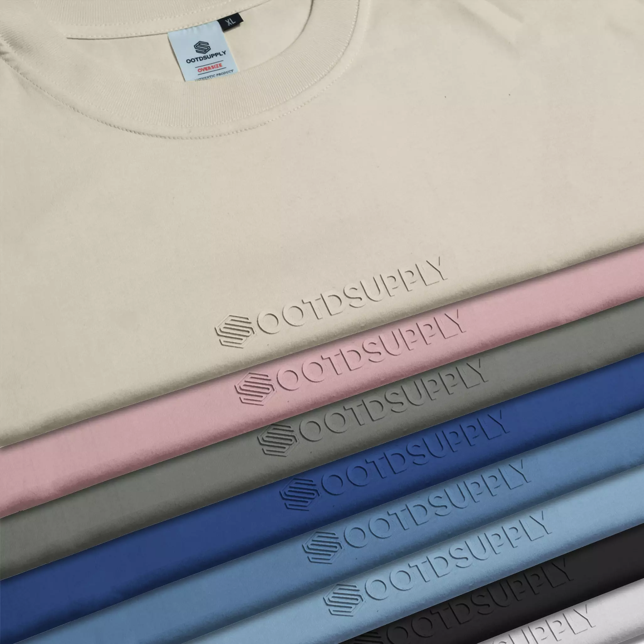 OOTDSUPPLY Oversized Tshirt Highdensity Glory Cream I Oversize Pria and Wanita