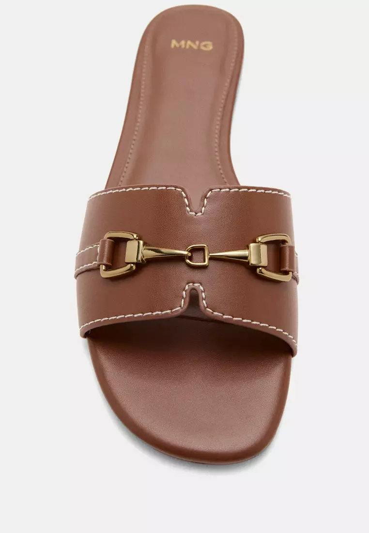 Metallic Detail Strap Sandals
