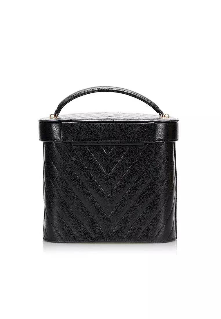 Pre-Loved Chanel Cc Caviar Turnlock Vanity Bag