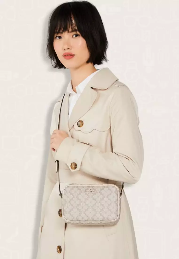 Kate Spade Signature Spade Flower Mini Camera Bag Dark Beige Multi