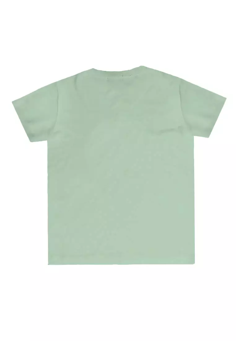 KU168 kaos anak katakana bear hijau sage
