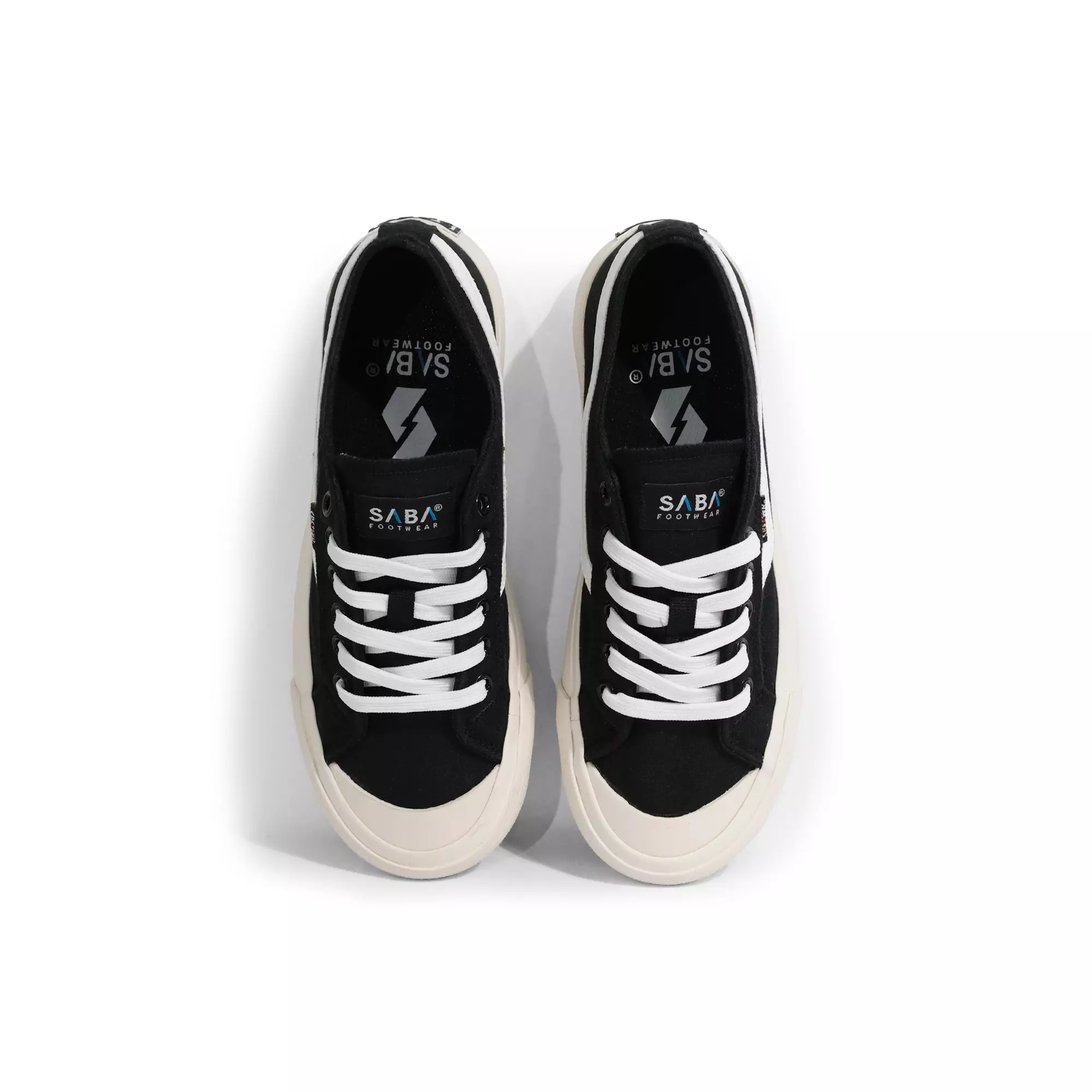 SABA Veloz Mono Black White - Sepatu Sneakers Casual Pria Wanita