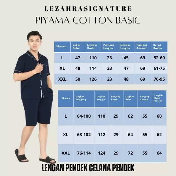Setelan Piyama Lengan Pendek Dio [ABU-ABU] Baju Tidur Katun Pria Size L-XXL Polos