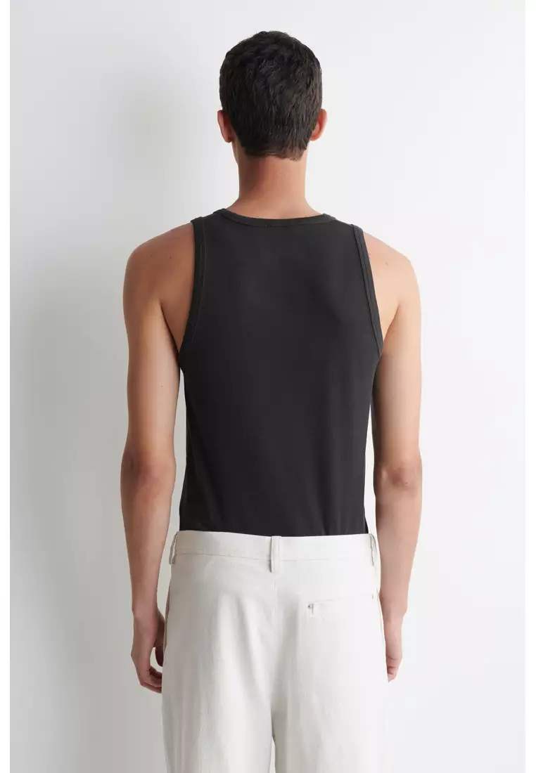 SLIM RIBBED COTTON TANK TOP