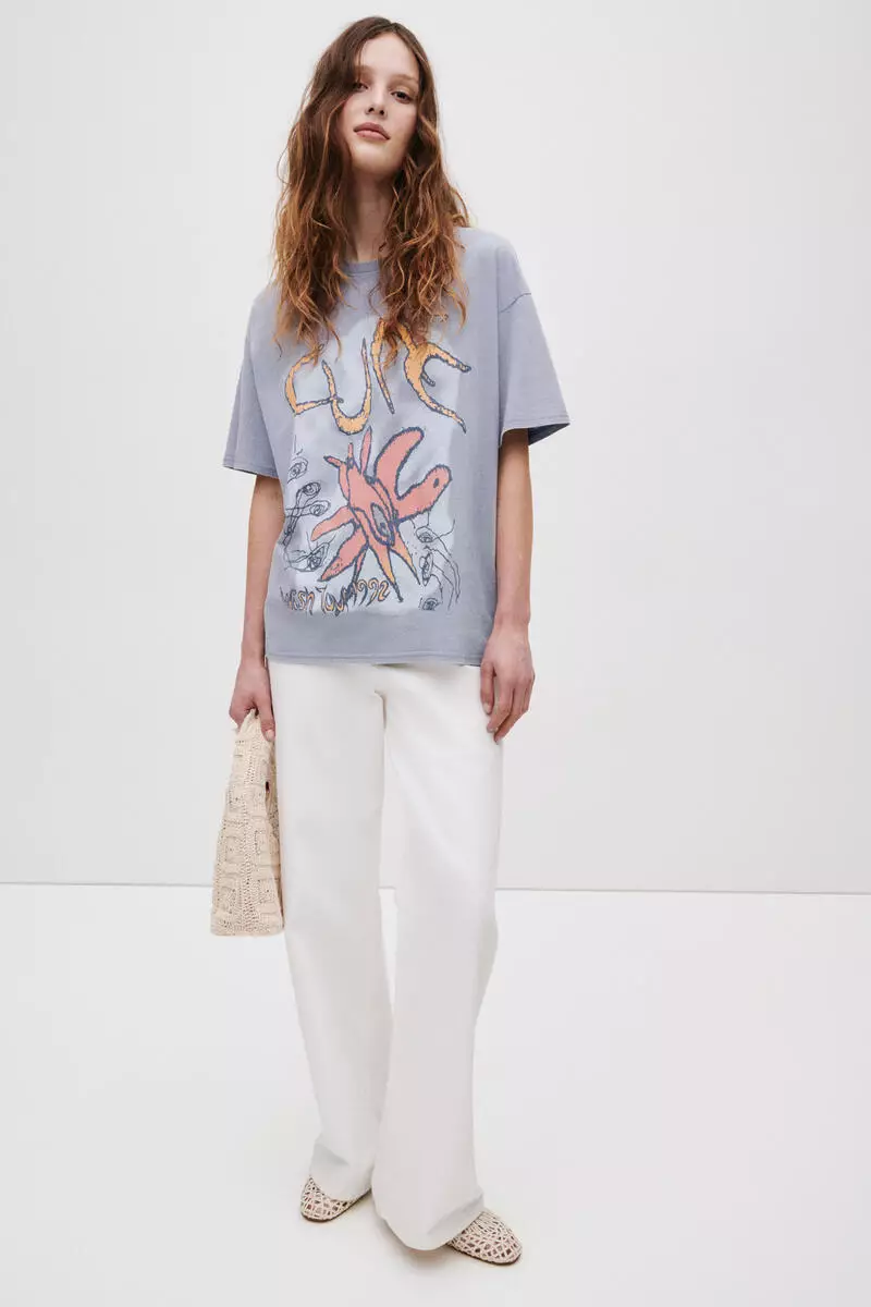 Oversized print-motif T-shirt