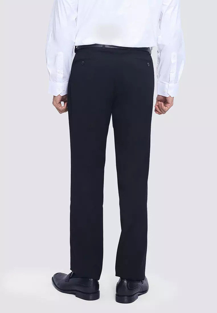 Stretch Solid Regular Fit Dress Pants