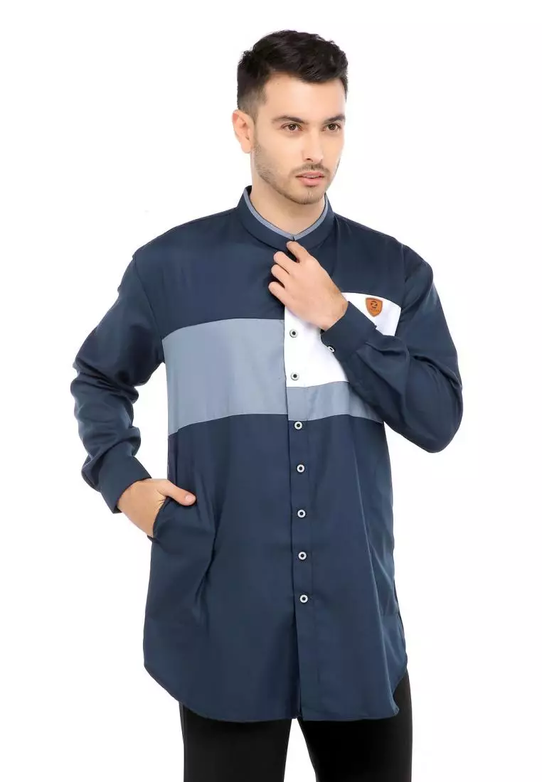 Baju Koko Gamis Muslim Pria Adnan - Navy