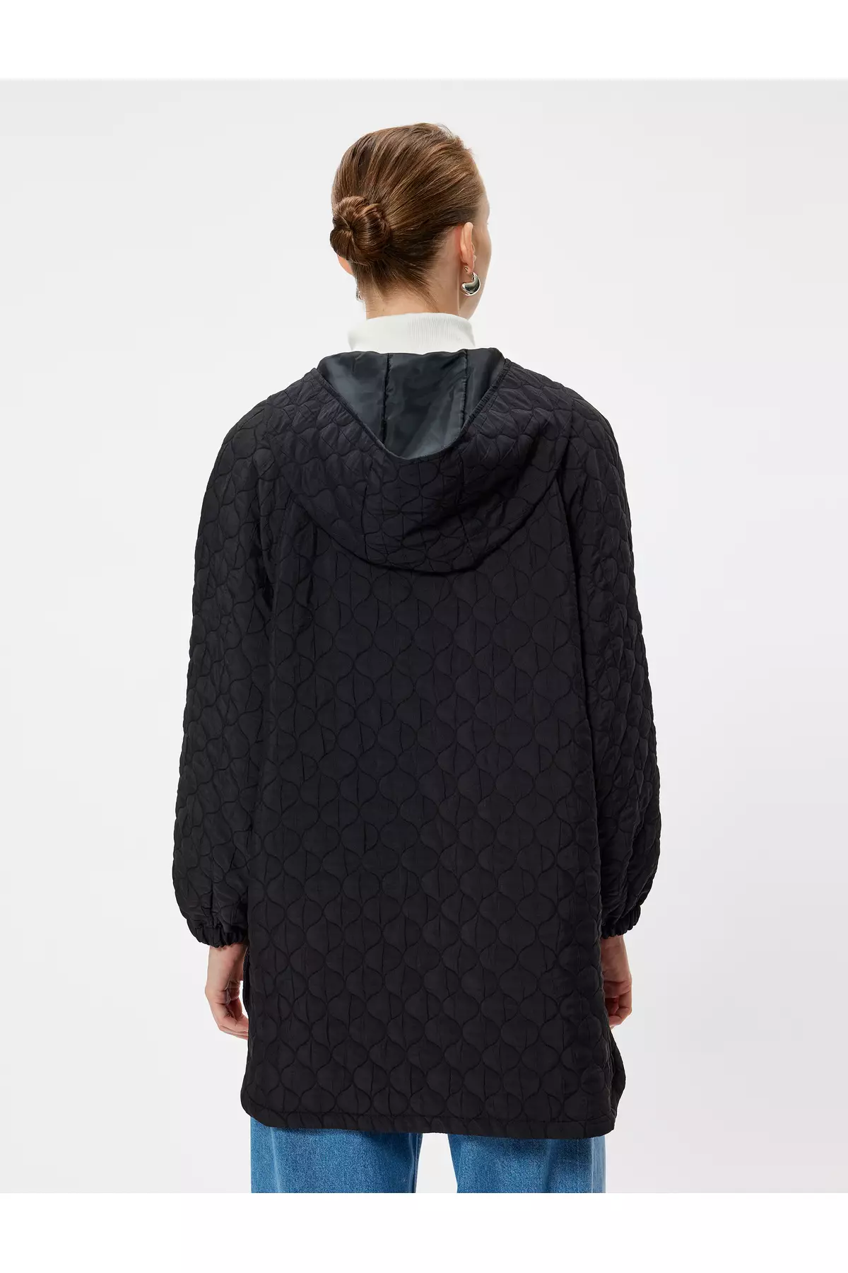 Hooded Pocketed Buttoned Quilted Oversize Coat