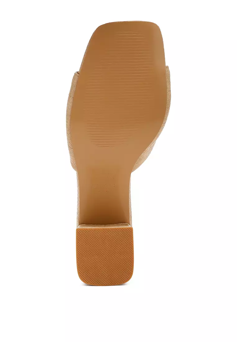 Sandal Motif Ular Detail Horsebit Krem