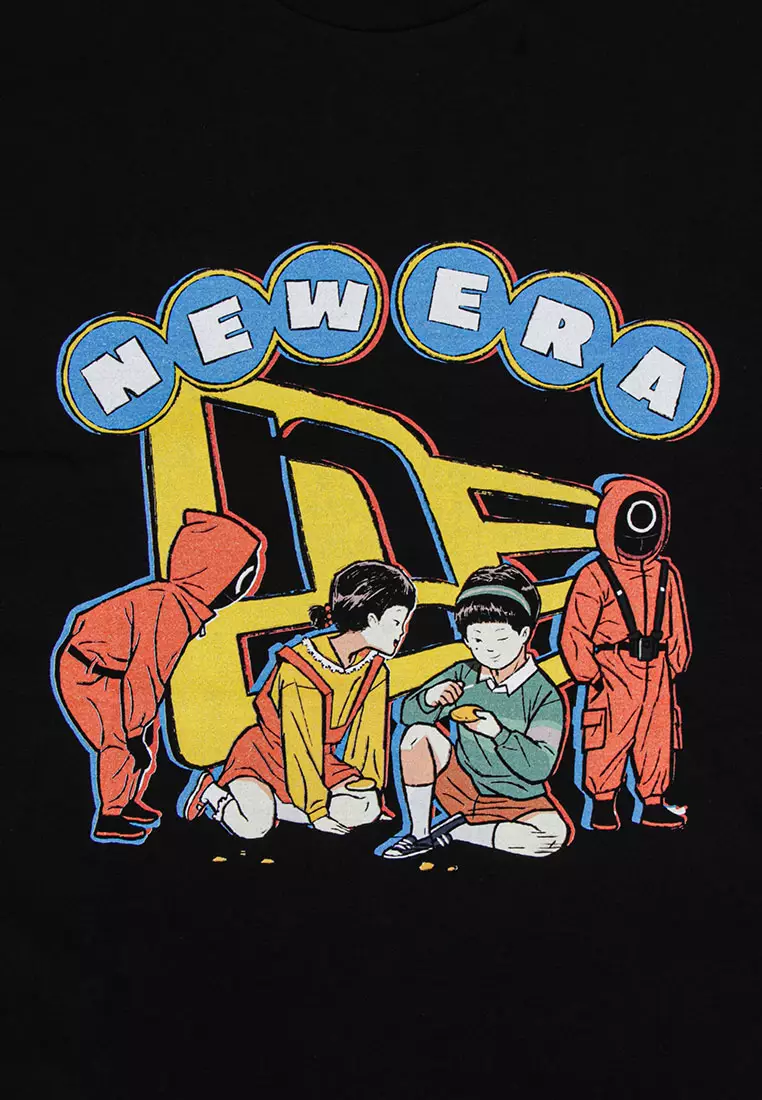 NE x Squid Game Black Graphic Oversized Short Sleeve T-Shirt