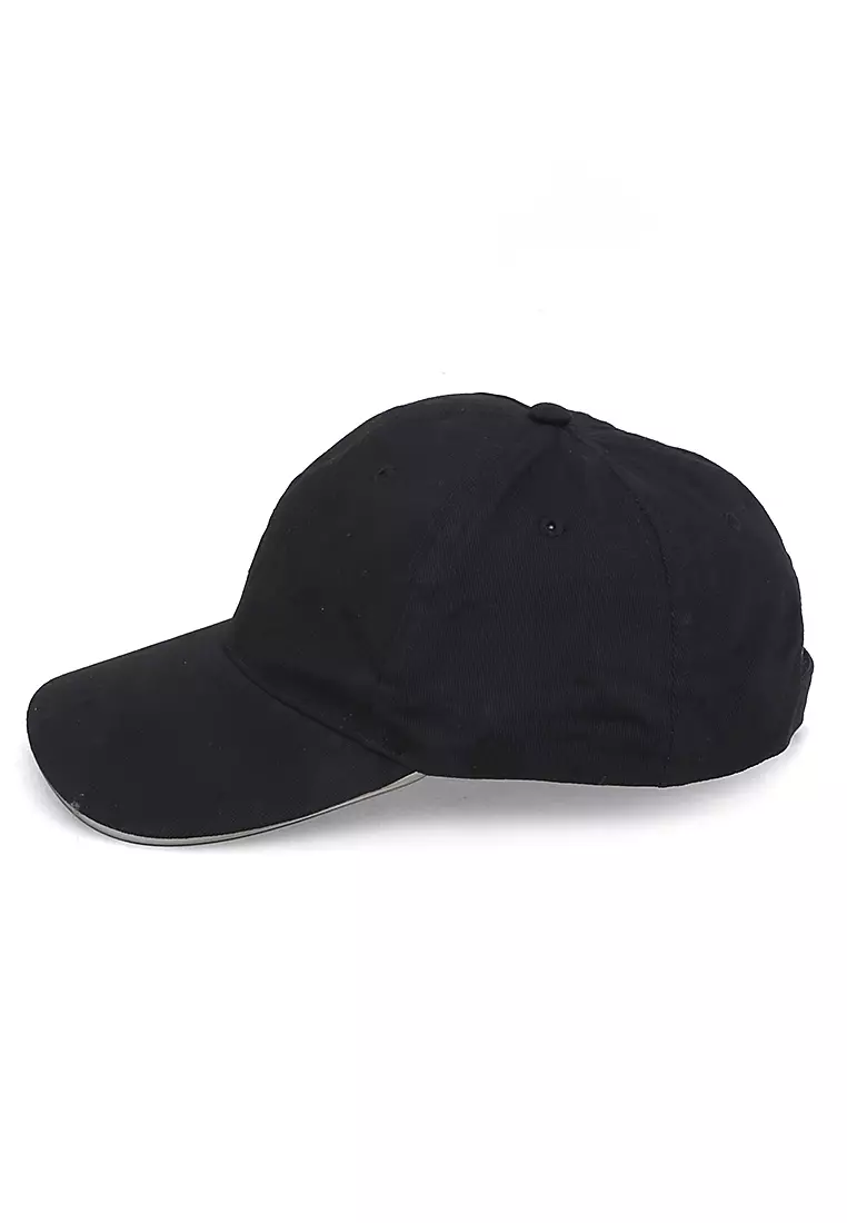 Drsh Topi Baseball Unisex with Glowing RGB LED Light Creative Design Material Cotton ORIGINAL - Black