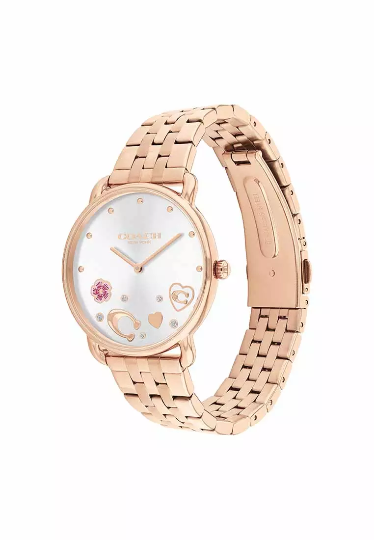 Elliot Women's Watch Ionic Plated Rose Gold Steel Strap - White Dial 14504285