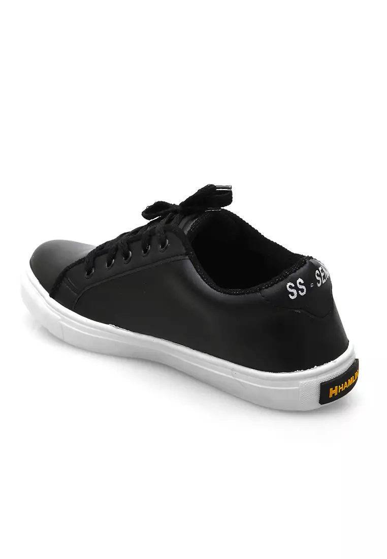 Anando Sepatu Sneakers Pria Casual Shoes Simple Design Material PU Leather ORIGINAL - Black
