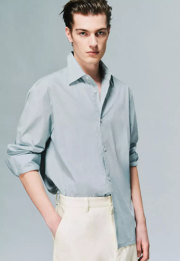 宽松型开襟衬衫