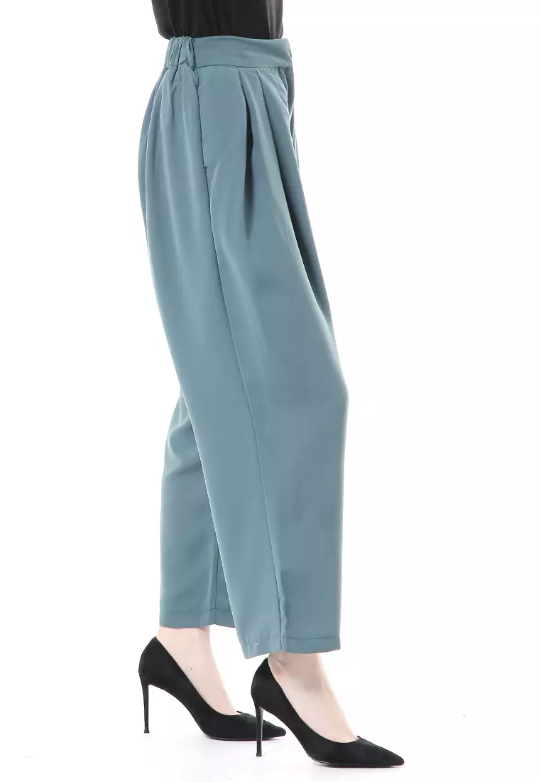 Dash Cullote Pants Bawahan Wanita High Quality - Teal Green