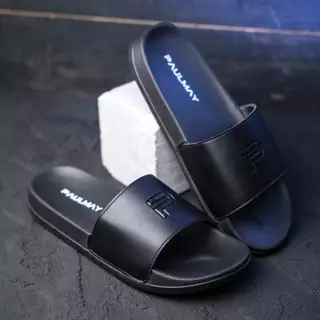 Paulmay Sandal Slide Unisex Slippers Logos Black White