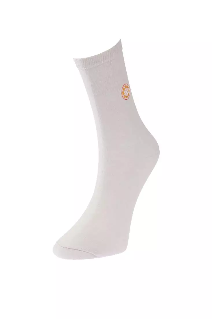 Men's Premium Multicolored Cotton 5-Pack Fruit Embroidered Socket-Long Socks