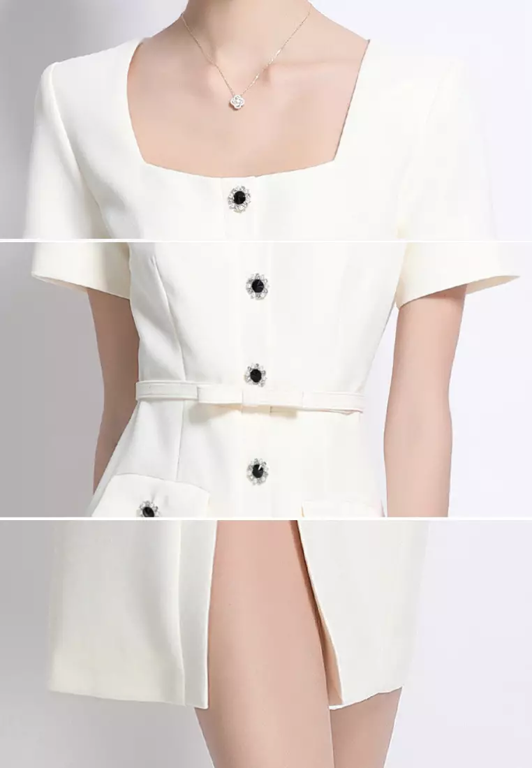 Sexy square neck high waist dress CA25070943BE