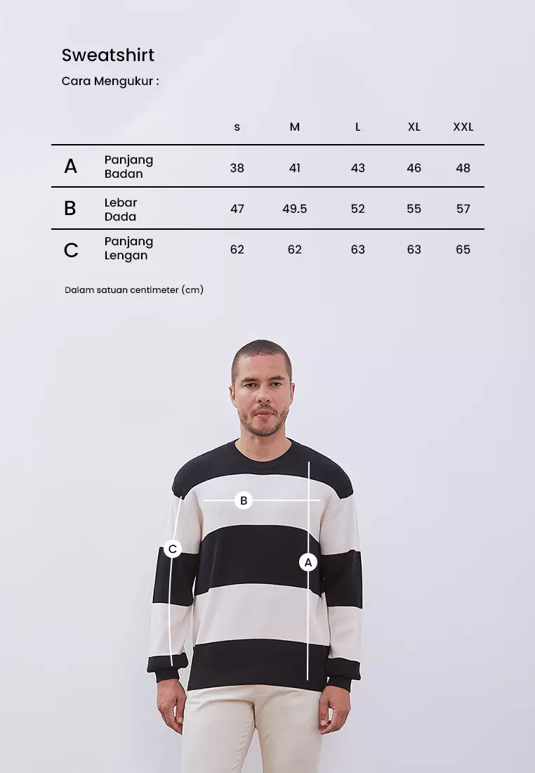 MANZONE - Sweatshirt Lengan Panjang Pria Damaris - Black Warna Black