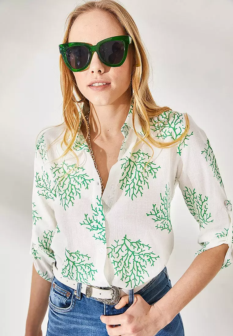 Sleeve Folded Linen Shirt