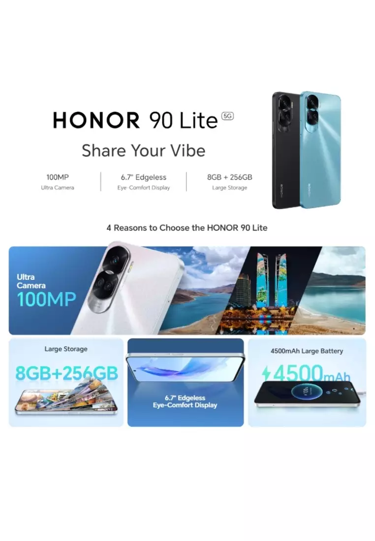 Buy Honor Honor 90 Lite 5G (8+256GB) Cyan Lake Online