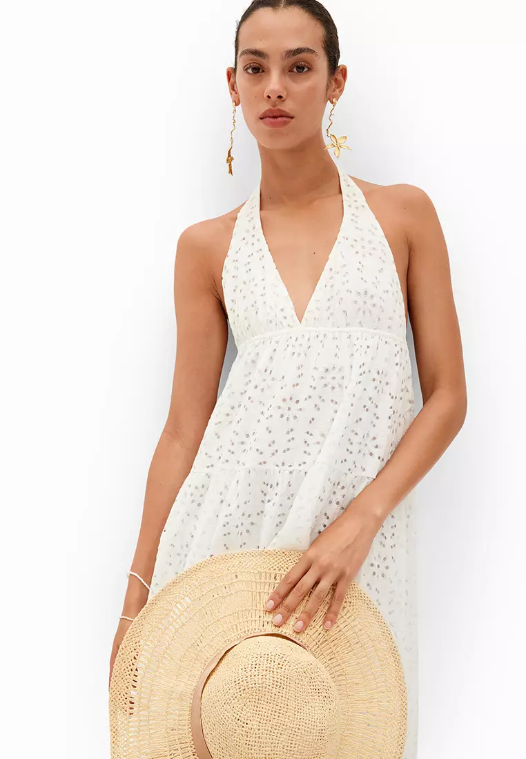 halter mini dress backless Meet Me Backless Halter Neck Mini Dress main image 1