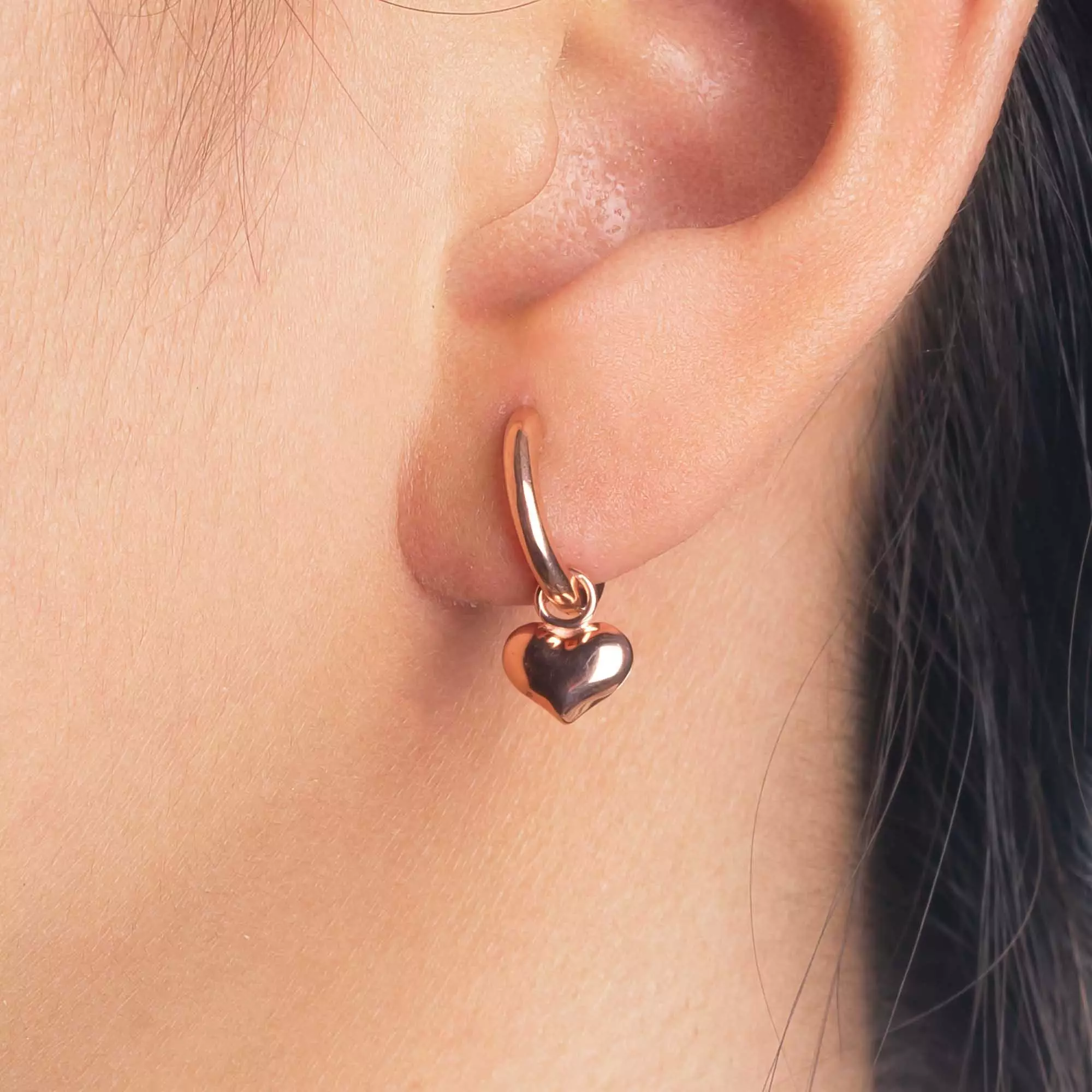 Anting Hoops Emas 7k - Love Bomb Gold Hoops Earring - Bubbly Collection - Juene Jewelry