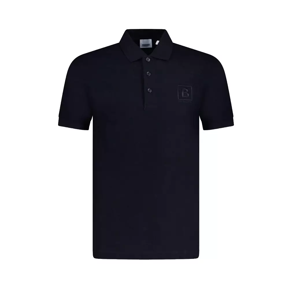 Burberry Logo Embroidered Polo Navy