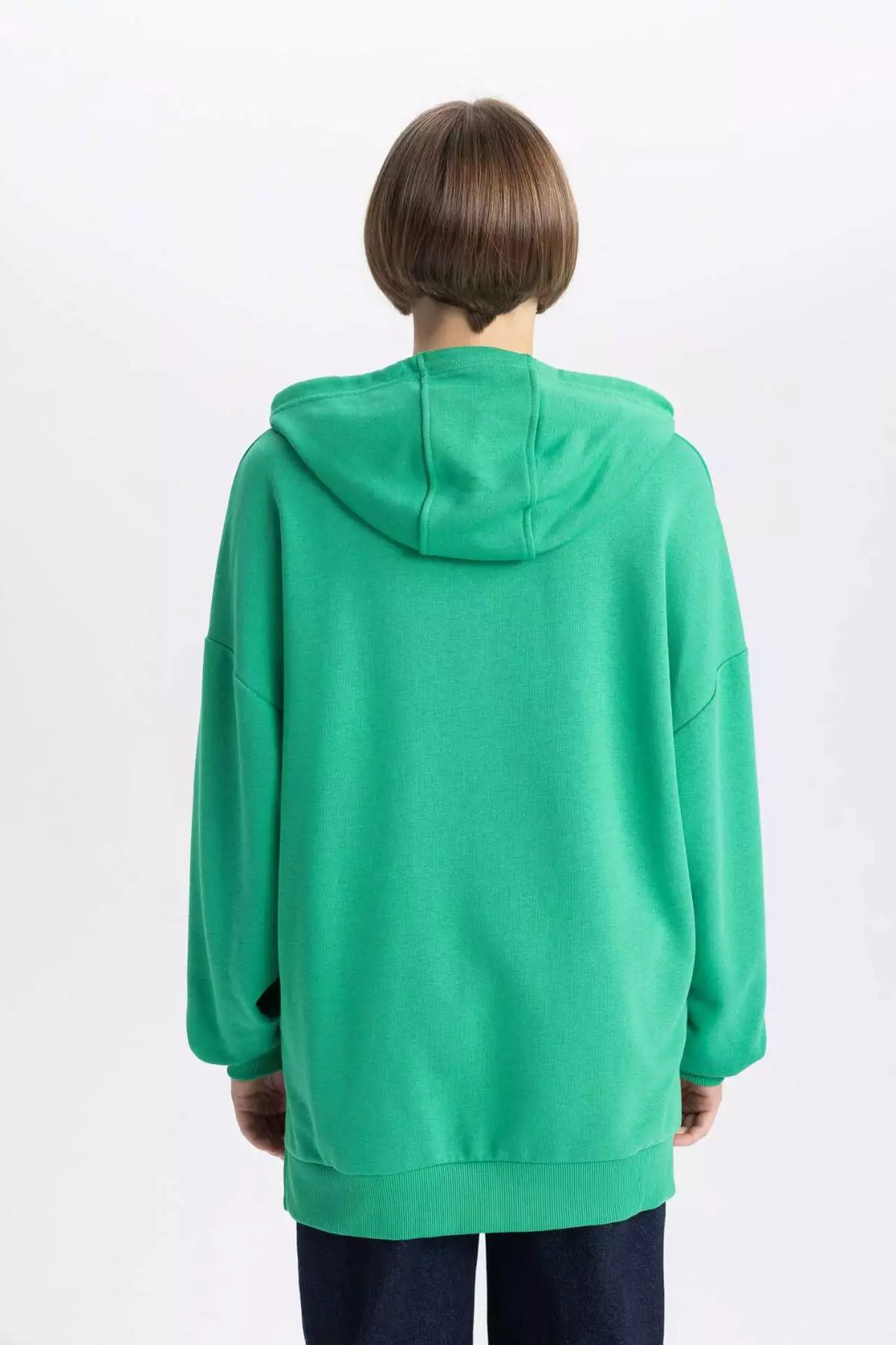 Oversize Wide Fit Polo Neck Sweatshirt B7834Axns