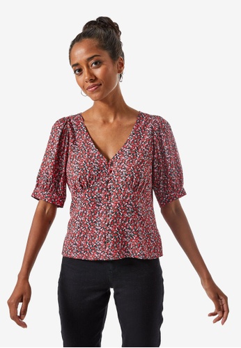 Dorothy Perkins Petite Ditsy Print Button Top 2021 Buy Dorothy Perkins Online Zalora Hong Kong Dorothyperkins black 'brea' cross strap heeled sandal heel height is approximately 3.5 inches. petite ditsy print button top