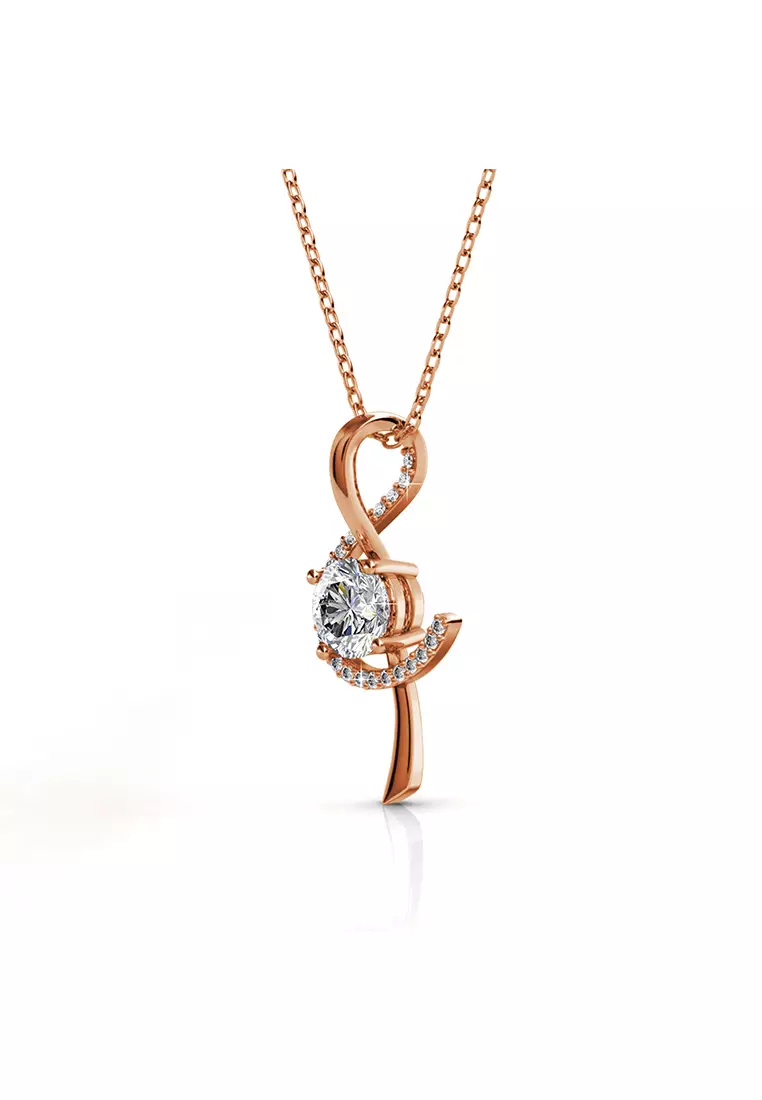 Her Jewellery Musical Pendant (Rose Gold) - Luxury Crystal Embellishments plated with 18K Gold