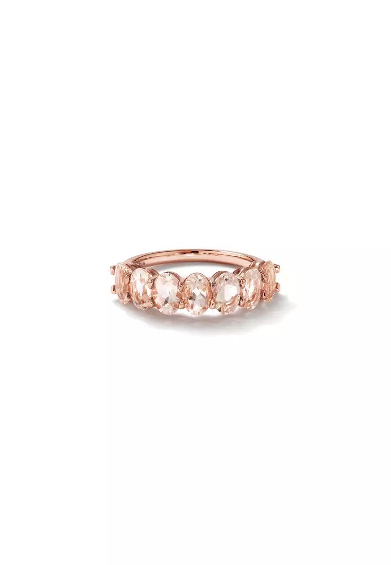 Gold half store eternity ring